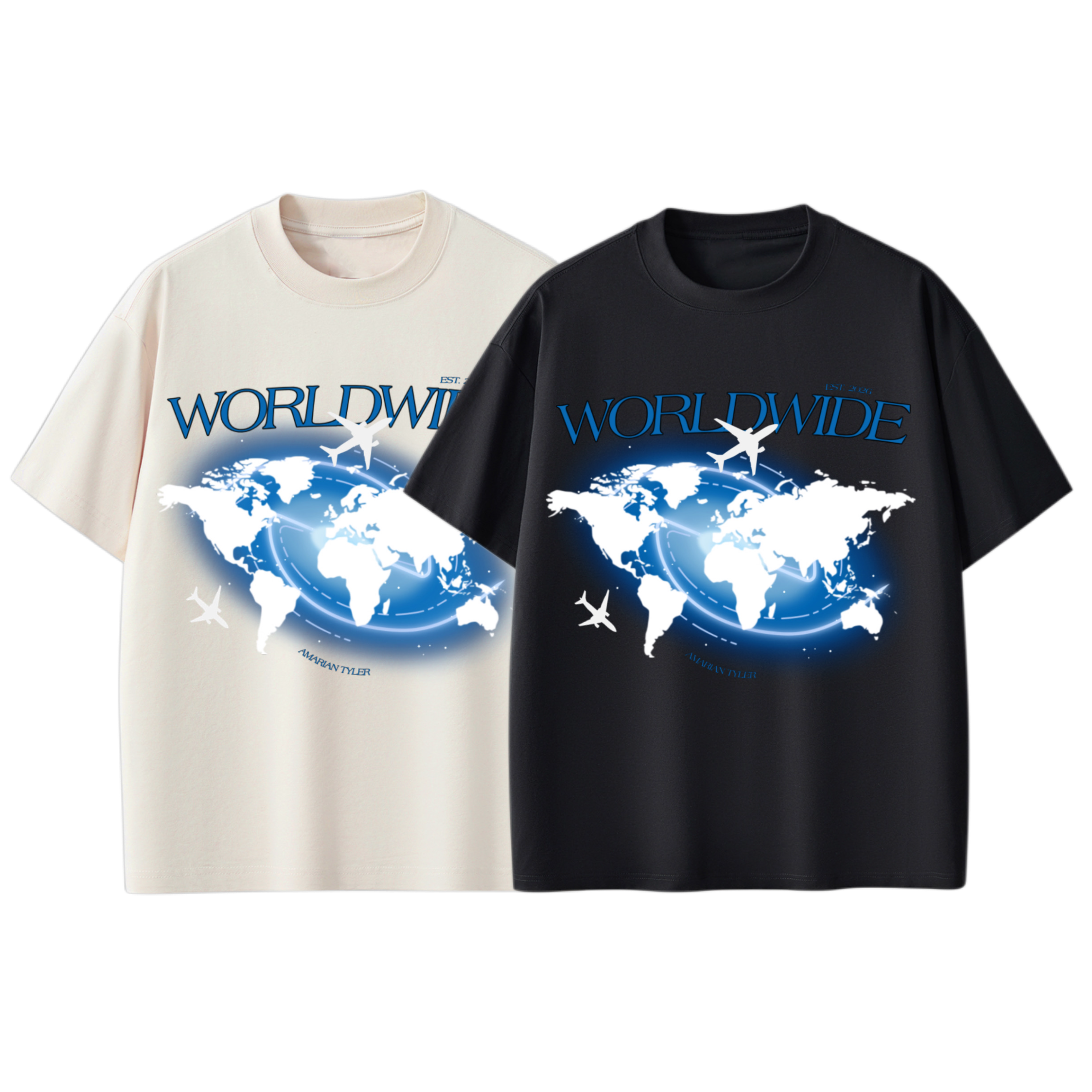 Amarian Tyler Worldwide UV Protection Tee Bundle Set – Beige and Black
