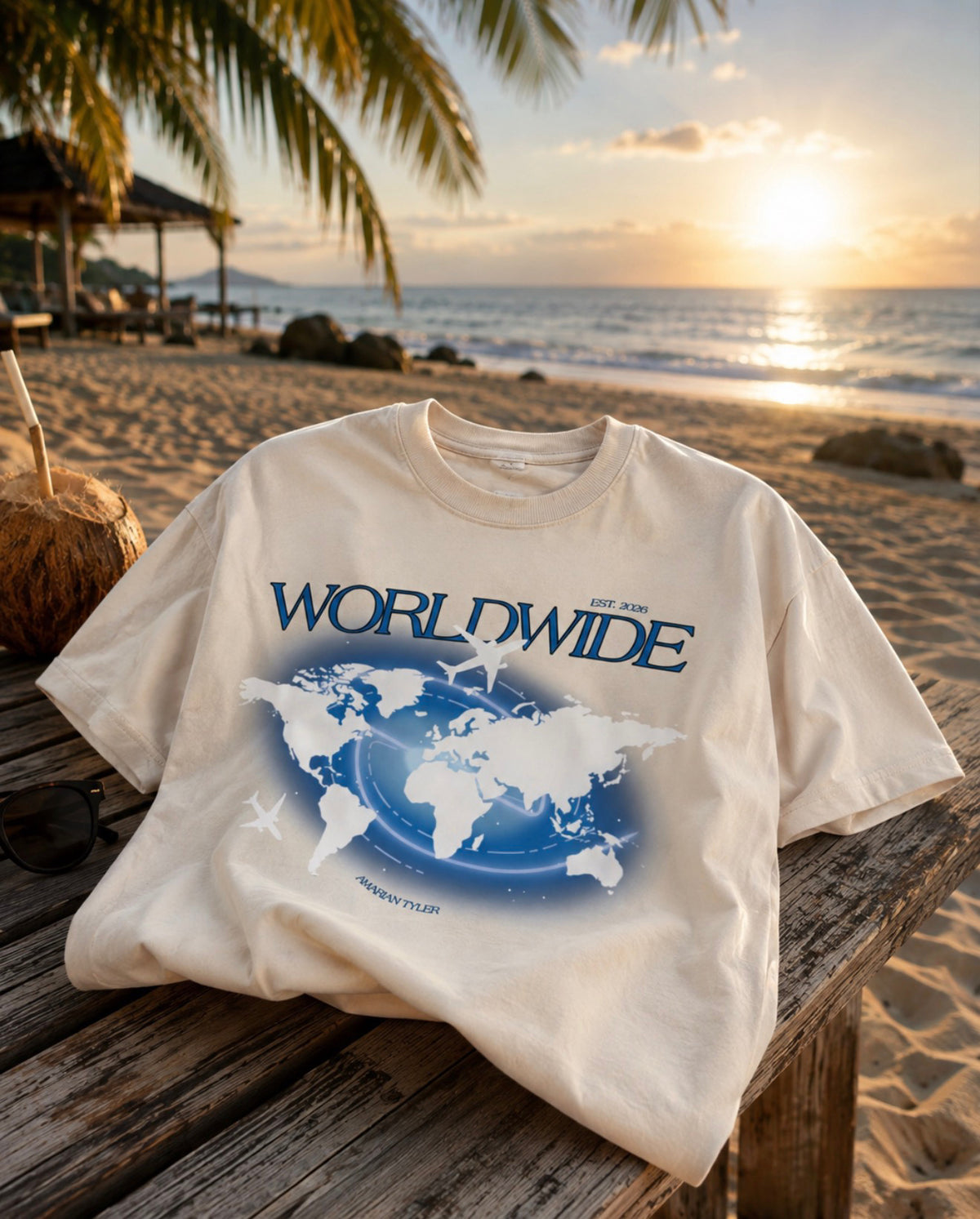 Amarian Tyler Worldwide UV Protection Tee Bundle Set – Beige and Black