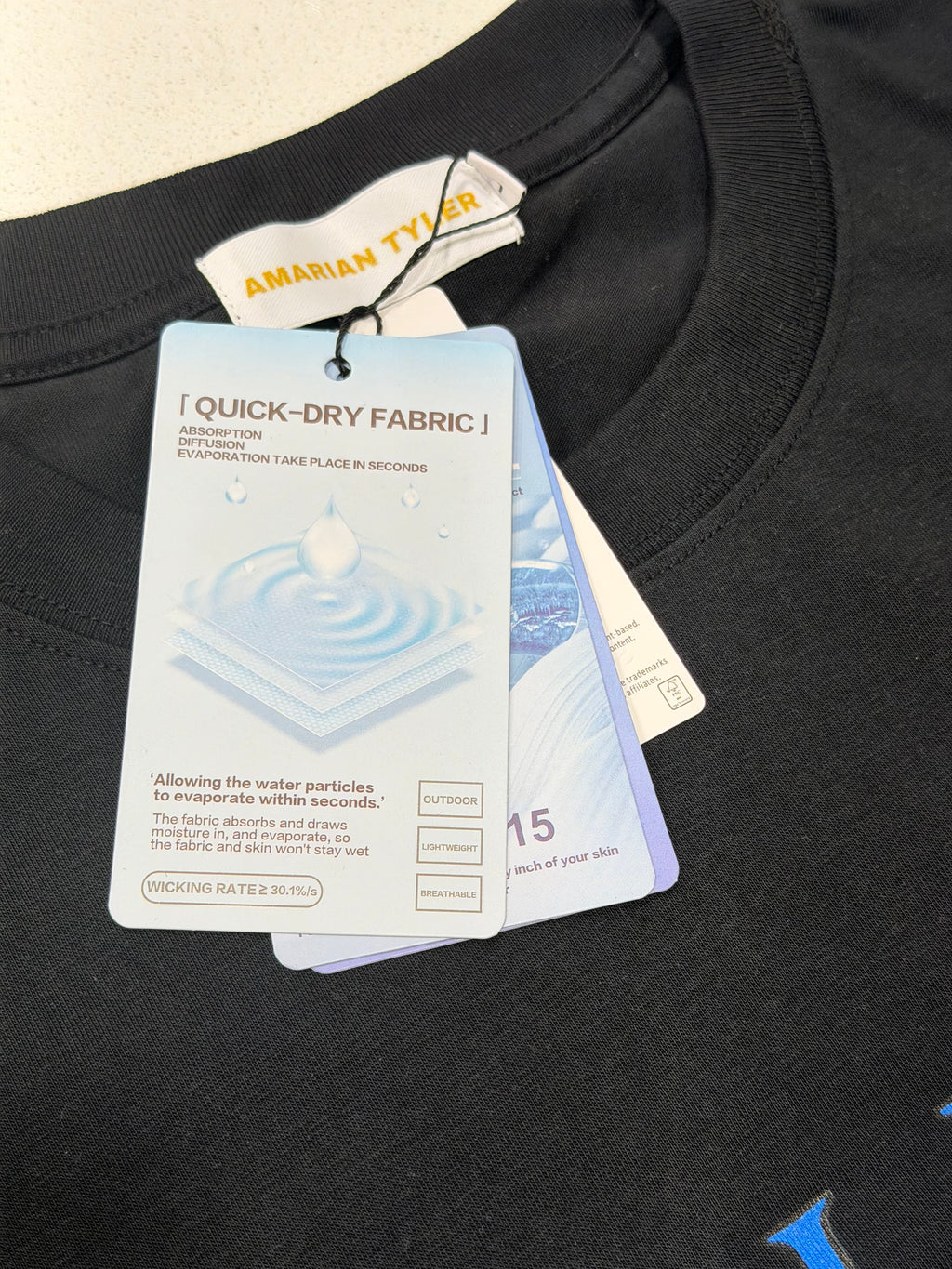Amarian Tyler Worldwide UV Protection and Cooling Fabric Tee – Black